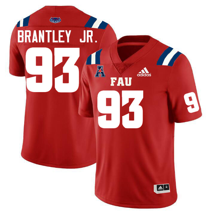 Florida Atlantic Owls #93 Eric Brantley Jr. College Football Jerseys Stitched-Red